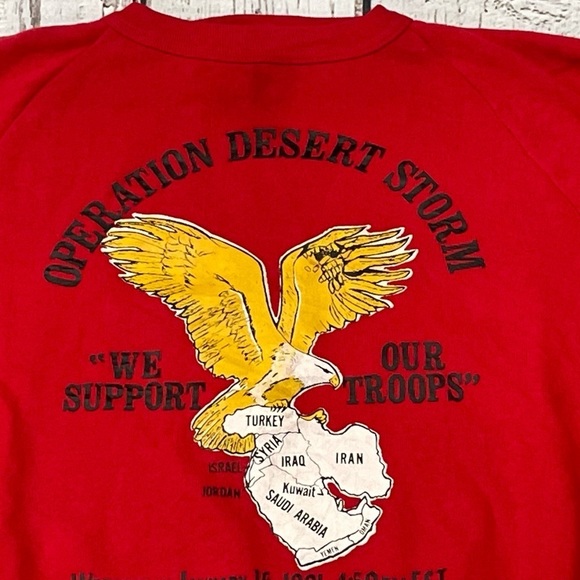 Vintage 90s Operation Desert Storm 1990s Crewneck Military Sweatshirt - Picture 4 of 5
